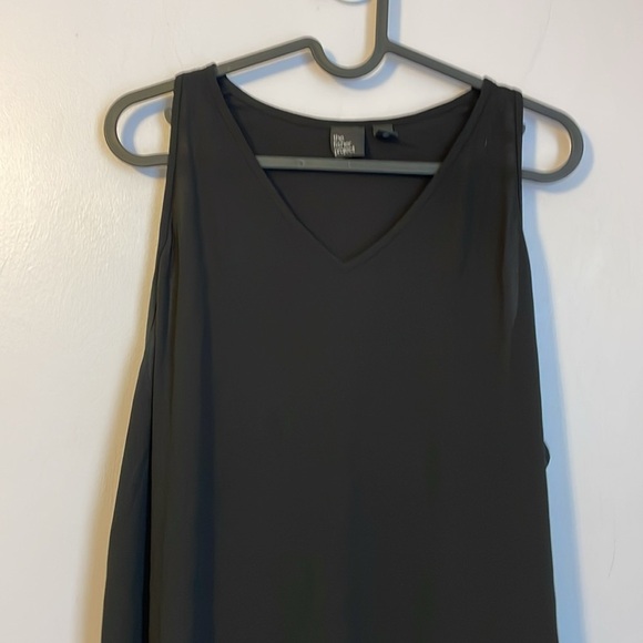 The Fisher Project Black Silk Mini Shift Dress Sleeveless size L - Picture 2 of 14